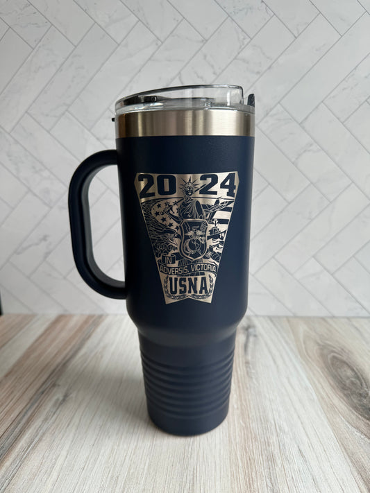 USNA Class 40oz Tumbler w/Handle